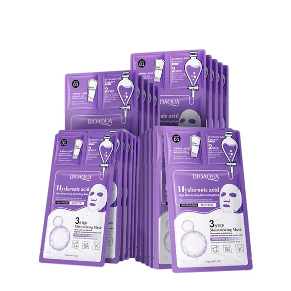 Bioaqua - 3 step Hyaluronic Acid Mask - 3 lépéses fátyolmaszk