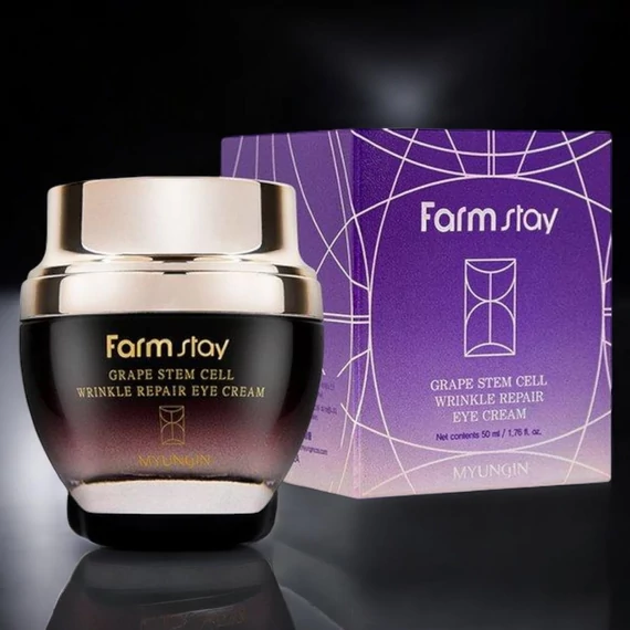 Farmstay - Grape Stem Cell Wrinkle Repair Eye Cream - Szemkörnyékápoló - 50ml