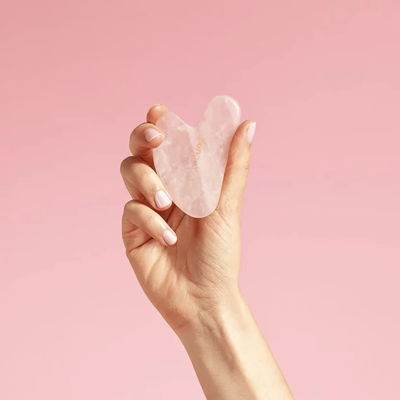 Gua Sha arcmasszírozó kő - Rózsakvarc