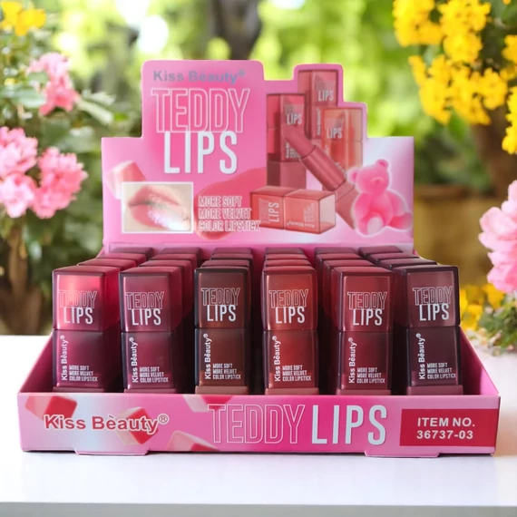 Kiss Beauty - Teddy Lips - Bársonyos rúzs - Rózsaszín 01