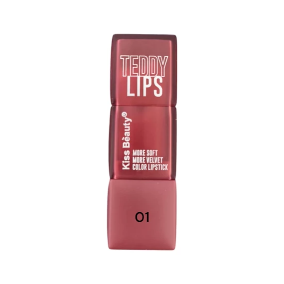 Kiss Beauty - Teddy Lips - Bársonyos rúzs - Rózsaszín 01