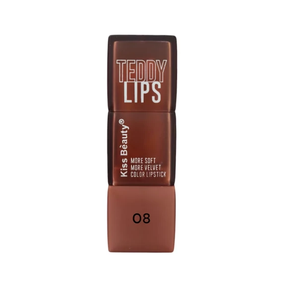 Kiss Beauty - Teddy Lips - Bársonyos rúzs - Rózsaszín 08