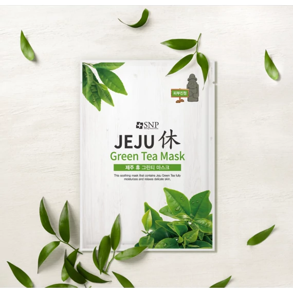  SNP - Jeju Rest Green Tea Mask - Fátyolmaszk